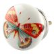 Multicolor Butterfly Ceramic Flat Drawer Knob